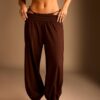 Pantalones globo con cintura doblada Pantalones globo con cintura doblada