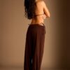 Pantalones globo con cintura doblada Pantalones globo con cintura doblada
