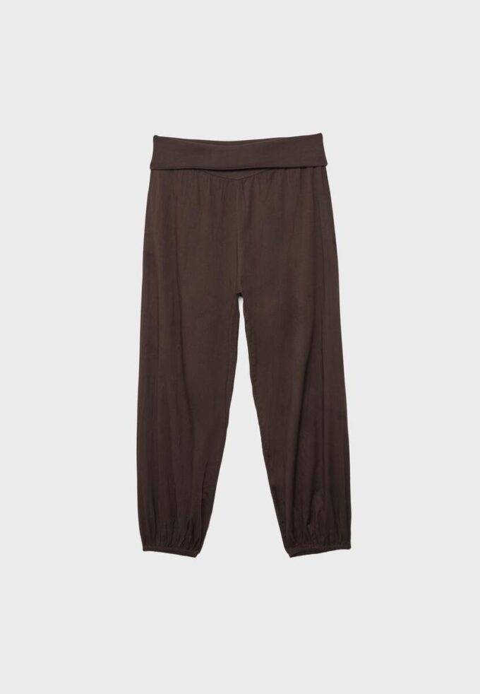 Pantalones globo con cintura doblada Pantalones globo con cintura doblada
