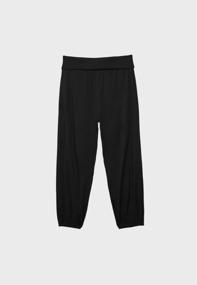 Pantalones globo con cintura doblada Pantalones globo con cintura doblada