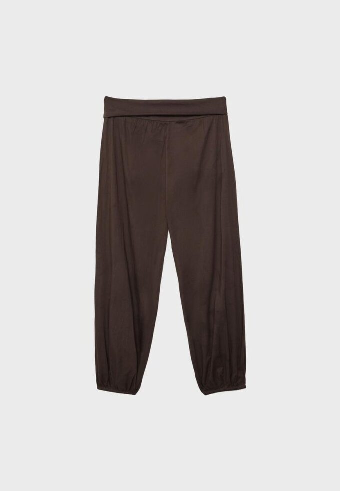 Pantalones globo con cintura doblada Pantalones globo con cintura doblada