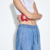Pantalones holgados de mezclilla con cordón