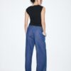 Pantalones holgados de mezclilla con cordón Pantalones holgados de mezclilla con cordón