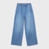 Pantalones holgados de mezclilla con cordón