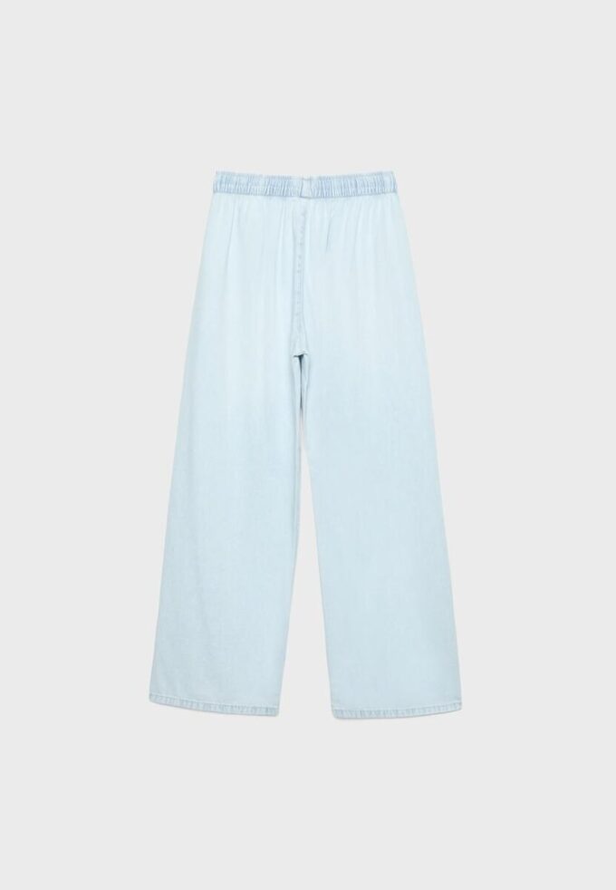 Pantalones holgados de mezclilla con cordón Pantalones holgados de mezclilla con cordón