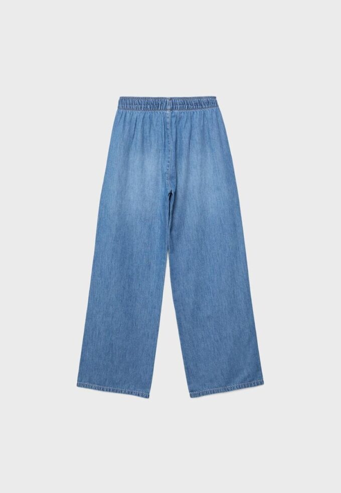 Pantalones holgados de mezclilla con cordón