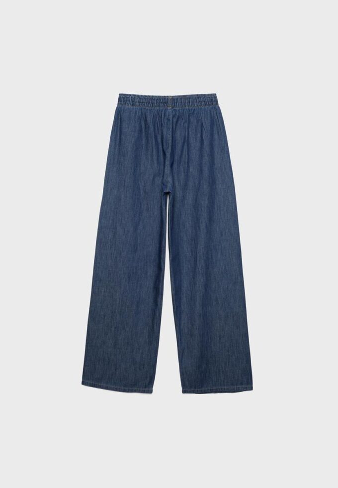 Pantalones holgados de mezclilla con cordón Pantalones holgados de mezclilla con cordón