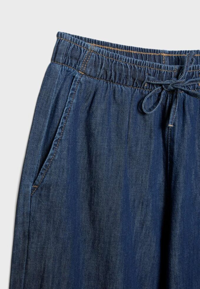 Pantalones holgados de mezclilla con cordón Pantalones holgados de mezclilla con cordón