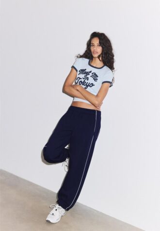 Pantalones jogger con ribete