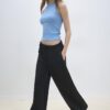 Pantalones jogger de pierna ancha y tacto suave con detalle de costura delantera Pantalones jogger de pierna ancha y tacto suave con detalle de costura delantera