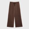 Pantalones jogger de pierna ancha y tacto suave con detalle de costura delantera Pantalones jogger de pierna ancha y tacto suave con detalle de costura delantera
