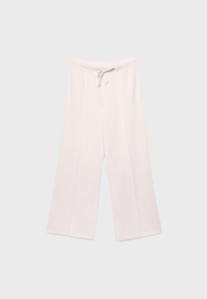 Pantalones jogger de pierna ancha y tacto suave con detalle de costura delantera Pantalones jogger de pierna ancha y tacto suave con detalle de costura delantera