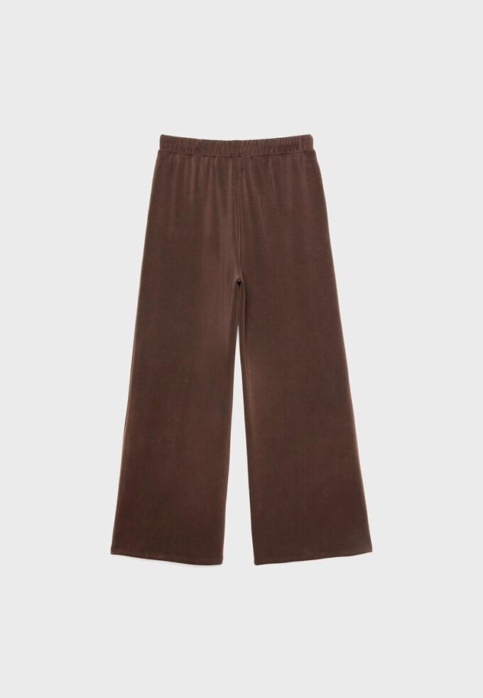 Pantalones jogger de pierna ancha y tacto suave con detalle de costura delantera Pantalones jogger de pierna ancha y tacto suave con detalle de costura delantera