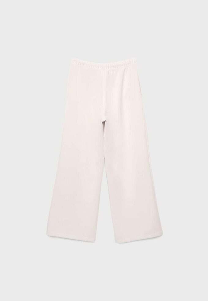 Pantalones jogger de pierna ancha y tacto suave con detalle de costura delantera Pantalones jogger de pierna ancha y tacto suave con detalle de costura delantera