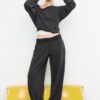 Pantalones jogger de pierna recta con efecto lavado Pantalones jogger de pierna recta con efecto lavado