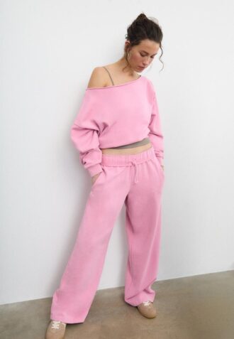 Pantalones jogger de pierna recta con efecto lavado