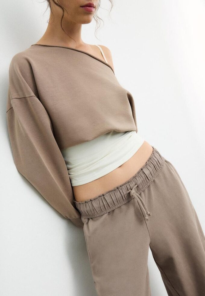 Pantalones jogger de pierna recta con efecto lavado Pantalones jogger de pierna recta con efecto lavado