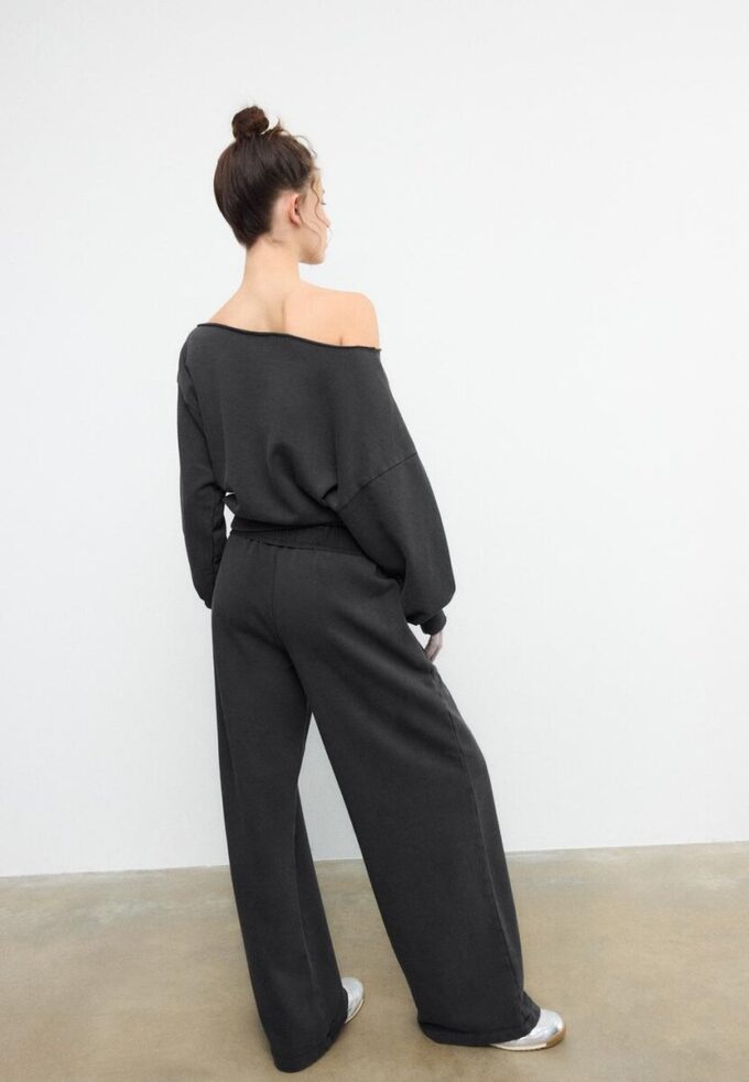 Pantalones jogger de pierna recta con efecto lavado Pantalones jogger de pierna recta con efecto lavado