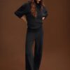 Pantalones jogger de pierna recta de tacto suave con detalle de pinzas Pantalones jogger de pierna recta de tacto suave con detalle de pinzas