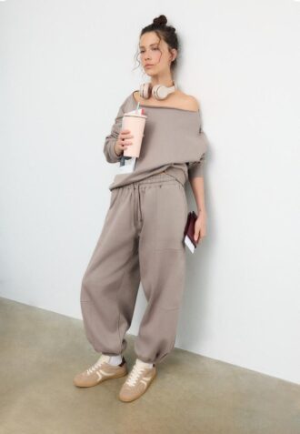 Pantalones jogger holgados de felpa