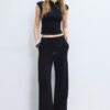 Pantalones jogger palazzo de tacto suave Pantalones jogger palazzo de tacto suave