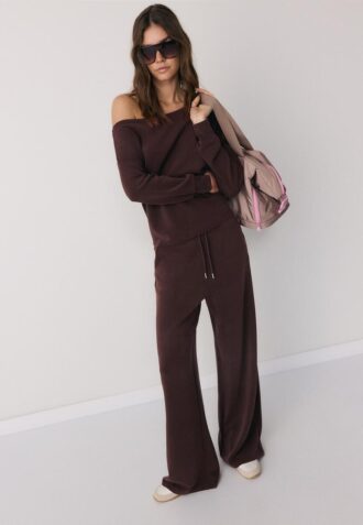 Pantalones jogger palazzo de tacto suave