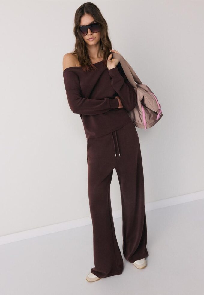 Pantalones jogger palazzo de tacto suave Pantalones jogger palazzo de tacto suave
