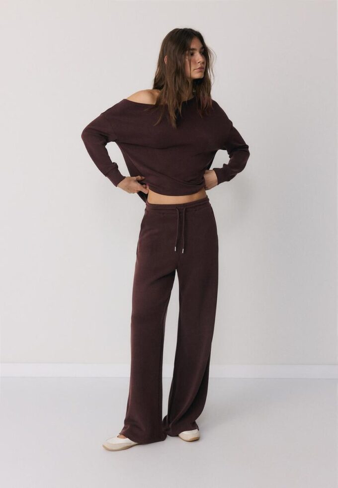 Pantalones jogger palazzo de tacto suave Pantalones jogger palazzo de tacto suave