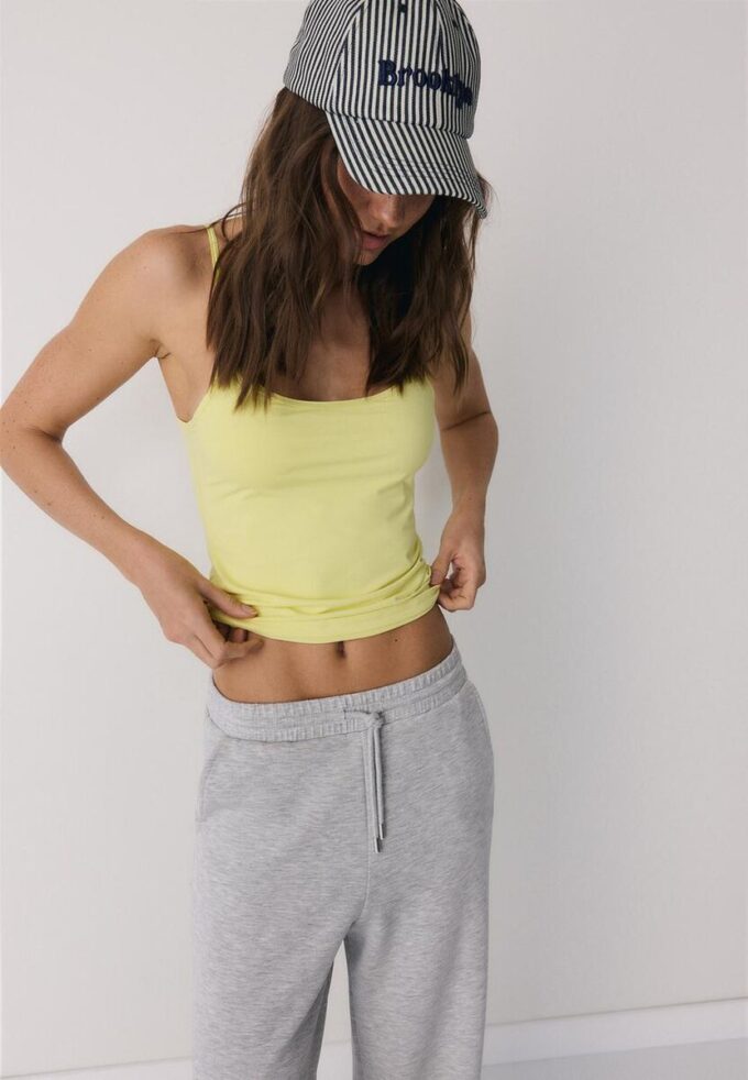 Pantalones jogger palazzo de tacto suave Pantalones jogger palazzo de tacto suave