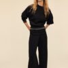Pantalones jogger tipo globo de tacto suave con cintura remangada Pantalones jogger tipo globo de tacto suave con cintura remangada