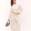 Pantalones jogger tipo globo de tacto suave con cintura remangada Pantalones jogger tipo globo de tacto suave con cintura remangada