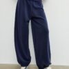 Pantalones jogger tipo globo de tacto suave con cintura remangada Pantalones jogger tipo globo de tacto suave con cintura remangada