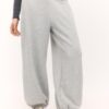 Pantalones jogger tipo globo de tacto suave con cintura remangada Pantalones jogger tipo globo de tacto suave con cintura remangada
