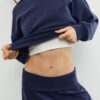 Pantalones jogger tipo globo de tacto suave con cintura remangada Pantalones jogger tipo globo de tacto suave con cintura remangada