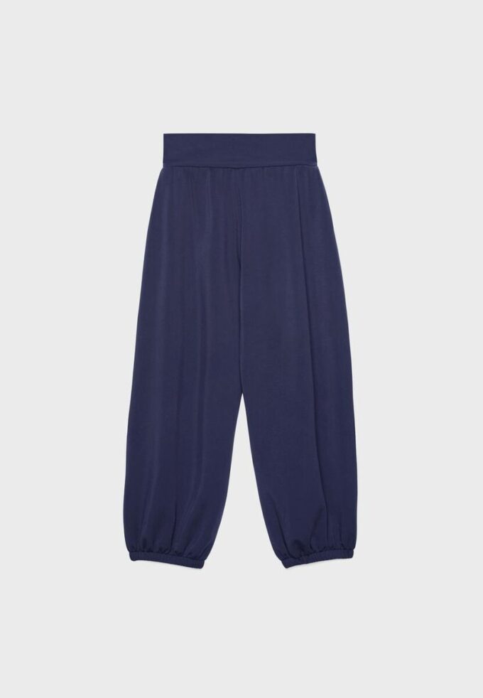 Pantalones jogger tipo globo de tacto suave con cintura remangada Pantalones jogger tipo globo de tacto suave con cintura remangada