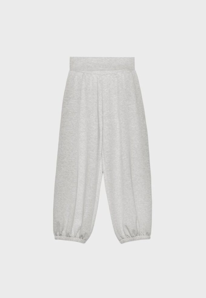 Pantalones jogger tipo globo de tacto suave con cintura remangada Pantalones jogger tipo globo de tacto suave con cintura remangada