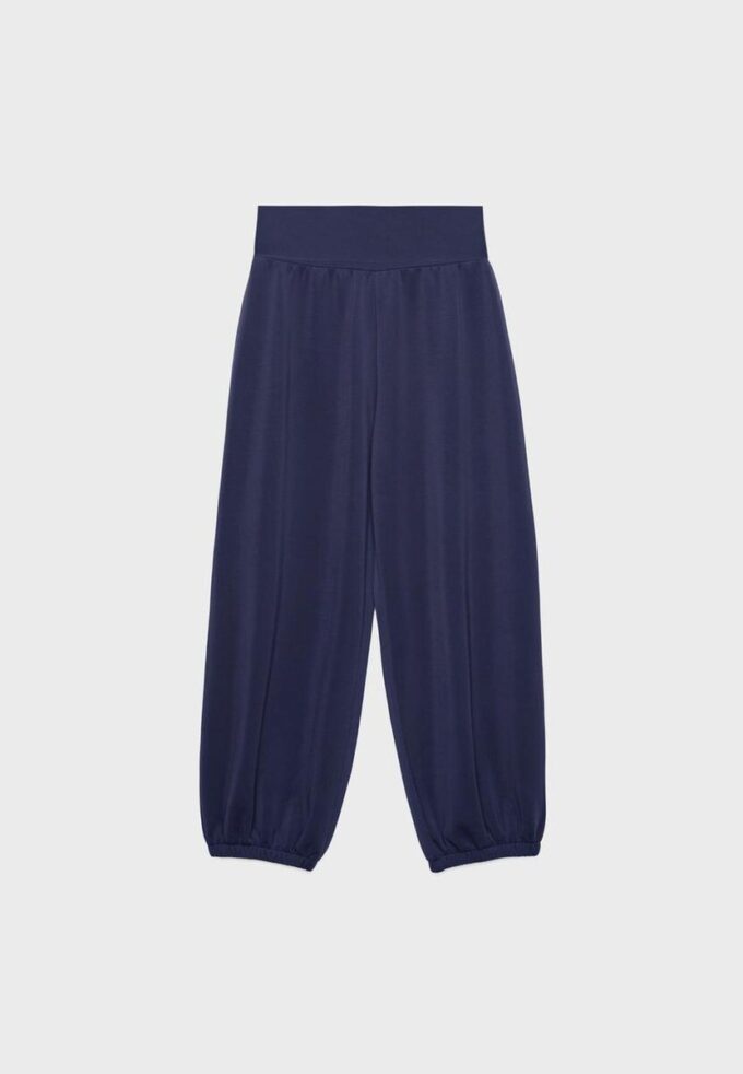 Pantalones jogger tipo globo de tacto suave con cintura remangada Pantalones jogger tipo globo de tacto suave con cintura remangada