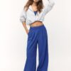 Pantalones joggers palazzo con cintura elástica de tacto suave Pantalones joggers palazzo con cintura elástica de tacto suave