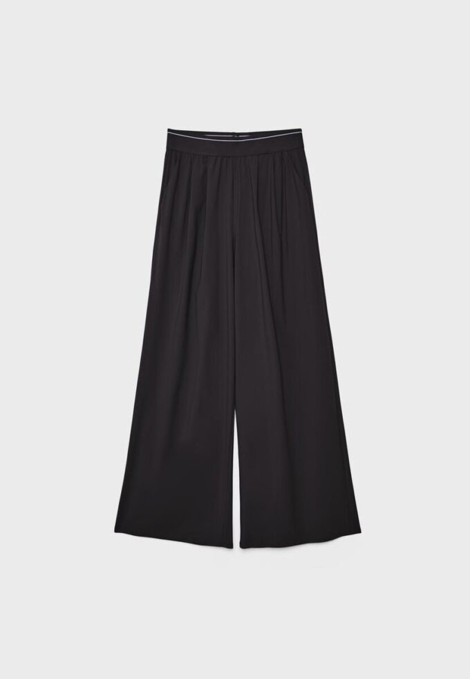 Pantalones joggers palazzo con cintura elástica de tacto suave Pantalones joggers palazzo con cintura elástica de tacto suave