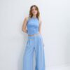 Pantalones rústicos Wide Leg con botones ajustables Pantalones rústicos Wide Leg con botones ajustables
