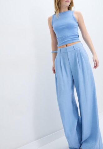 Pantalones rústicos Wide Leg con botones ajustables Pantalones rústicos Wide Leg con botones ajustables