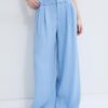 Pantalones rústicos Wide Leg con botones ajustables Pantalones rústicos Wide Leg con botones ajustables