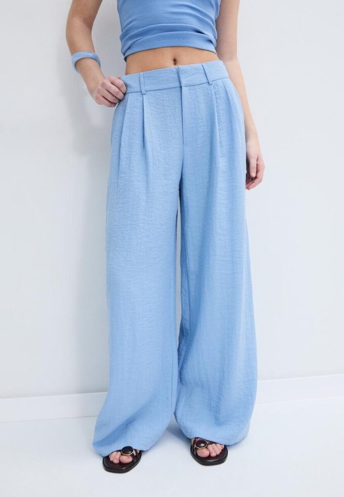 Pantalones rústicos Wide Leg con botones ajustables Pantalones rústicos Wide Leg con botones ajustables