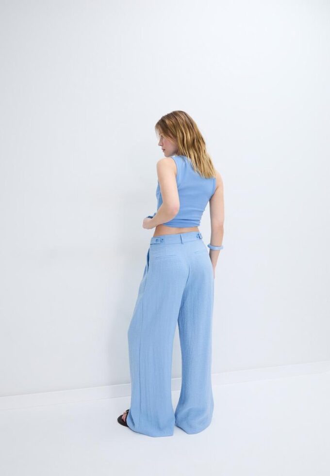 Pantalones rústicos Wide Leg con botones ajustables Pantalones rústicos Wide Leg con botones ajustables