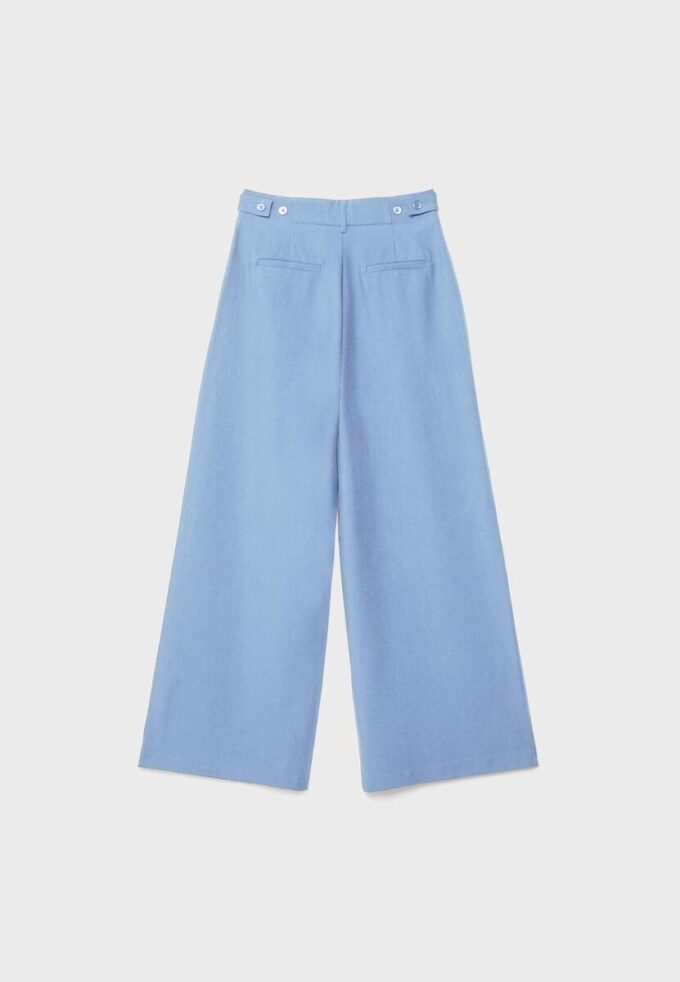 Pantalones rústicos Wide Leg con botones ajustables Pantalones rústicos Wide Leg con botones ajustables