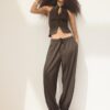 Pantalones sarouel con efecto lino Pantalones sarouel con efecto lino
