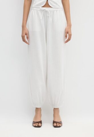 Pantalones sarouel con efecto lino