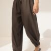 Pantalones sarouel con efecto lino Pantalones sarouel con efecto lino