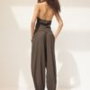 Pantalones sarouel con efecto lino Pantalones sarouel con efecto lino