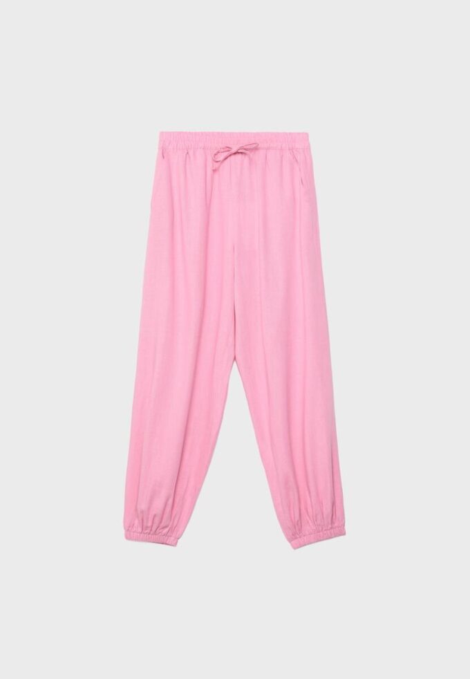 Pantalones sarouel con efecto lino Pantalones sarouel con efecto lino